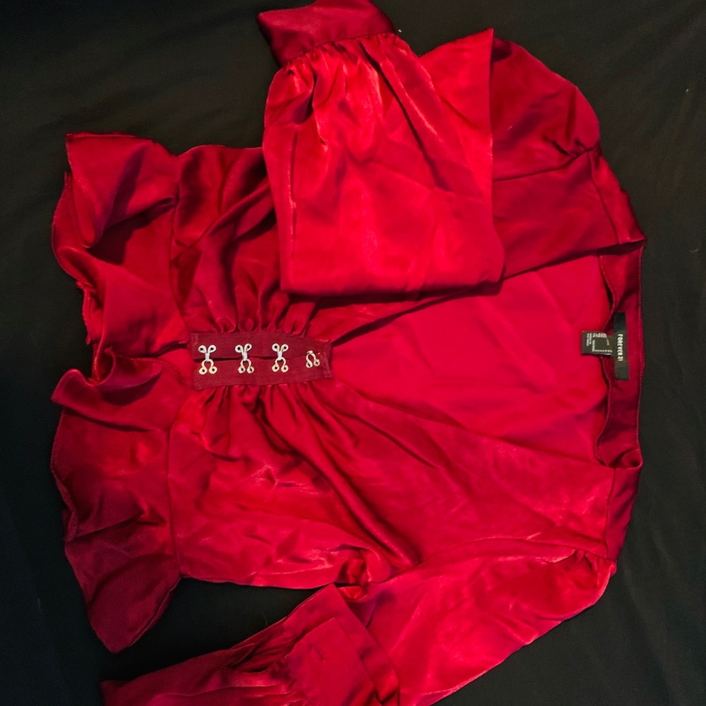 Satin red blouse size s